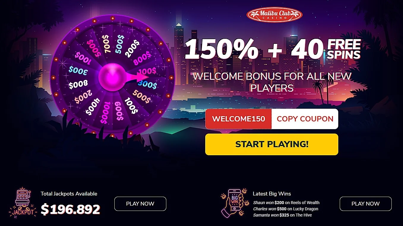 Malibu Club casino bonus codes