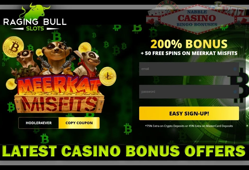 Raging Bull casino bonus offers 2023
