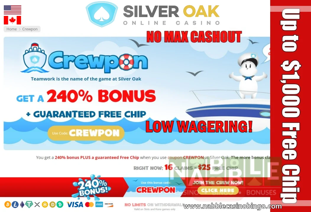 silver oak crewpon bonus