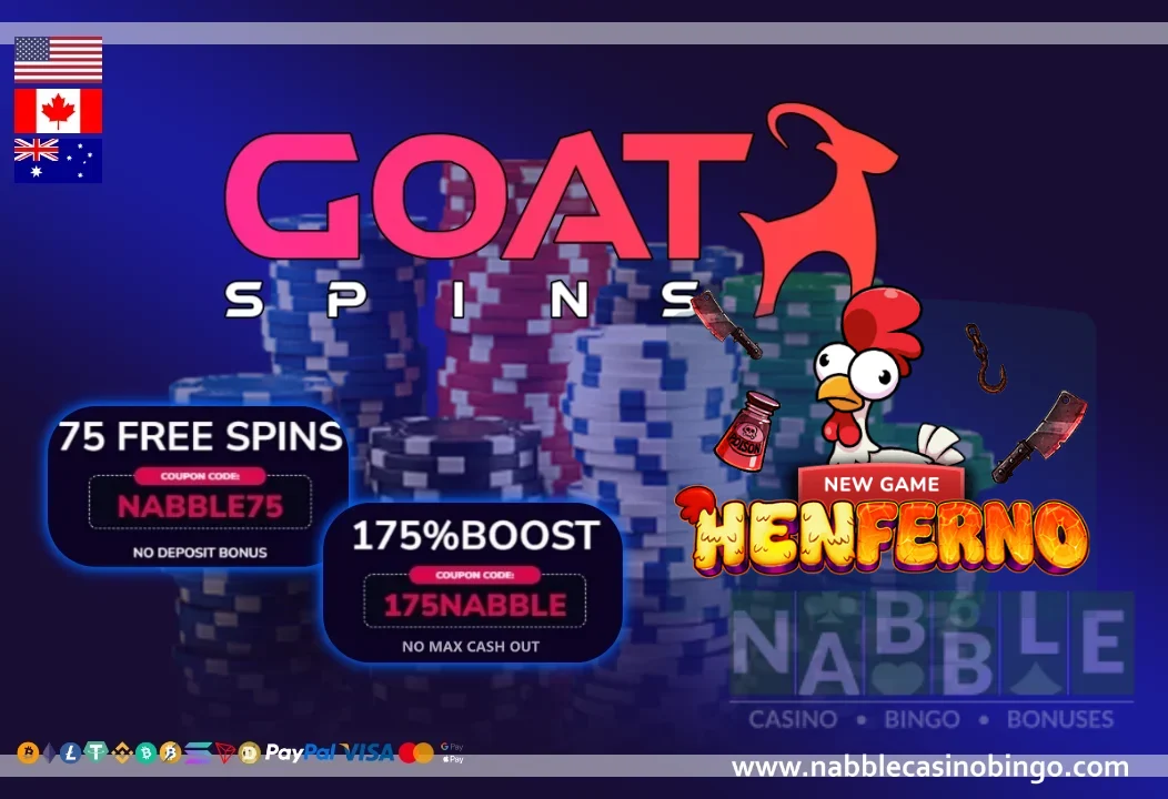 Goat Spins casino bonus codes Henferno slot