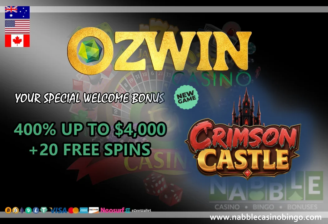 Ozwin casino bonus codes and promotions Crimson Castle slot