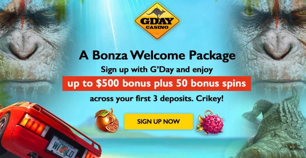 GDay casino sign-up bonus pack