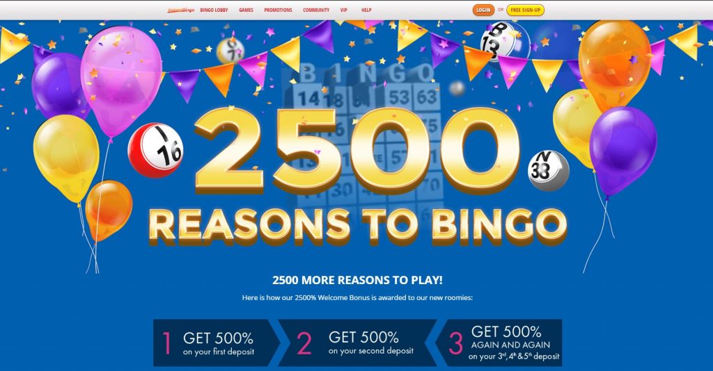Instant Bingo 25 free, 2500 pack and promotions