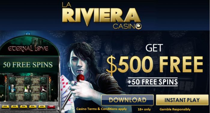 La Riviera casino daily match bonuses and free spins 1 lariviera casino welcome offer