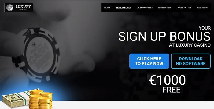 Luxury Casino €1000 welcome bonus 1 Luxury casino welcome bonus