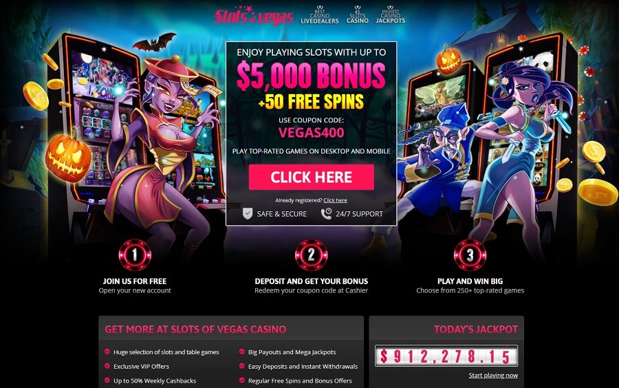 Slots of Vegas casino welcome bonuses